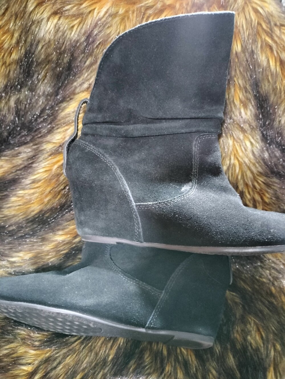 White Mountain Black Suede Women's Ankle Booties - Casual Slip-On Style